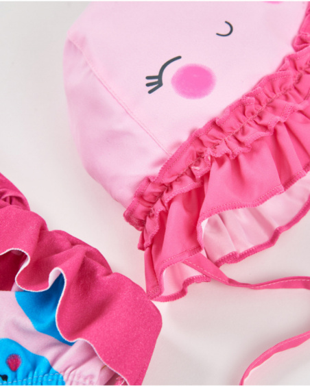 Costume da bagno neonato in tessuto con volant decorativo