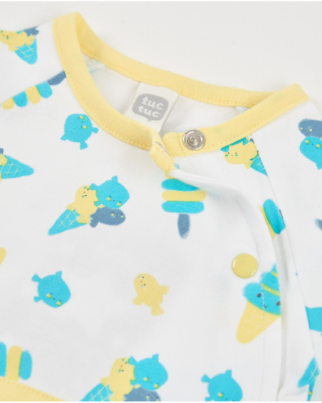 Pagliaccetto in maglia per neonato con tasca frontale