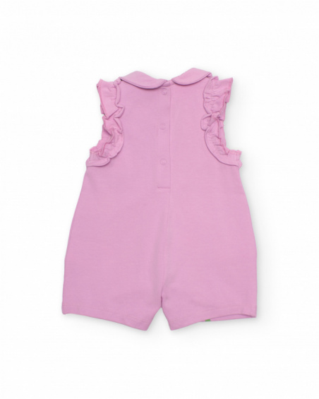 Pagliaccetto in maglia per neonato con fiori applicati