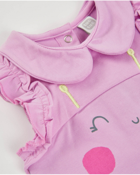 Pagliaccetto in maglia per neonato con fiori applicati