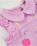 Pagliaccetto in maglia per neonato con fiori applicati