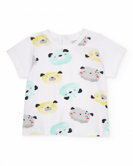 Completo in maglia per neonato a righe