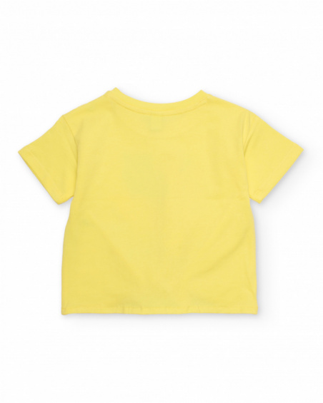T-shirt da bambina in maglia con fiocco decorativo