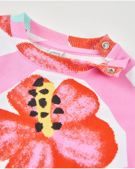 Felpa da bambina in maglia con stampa floreale