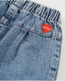 Pantaloni da bambina in tessuto con vita elasticizzata