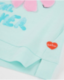 T-shirt da bambina in maglia con fiori sul davanti