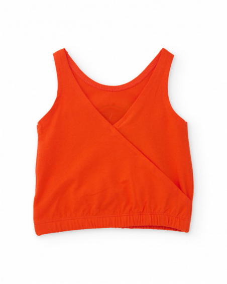 T-shirt da bambina in maglia con fondo elasticizzato