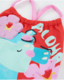 Costume da bagno da bambina in maglia con doppia balza