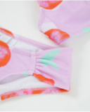 Bikini da bambina in maglia con applicazione a fiore