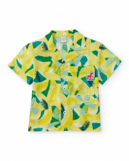 Camicia da bambino in tessuto con stampa astratta