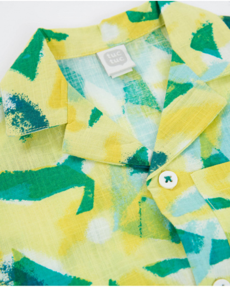 Camicia da bambino in tessuto con stampa astratta