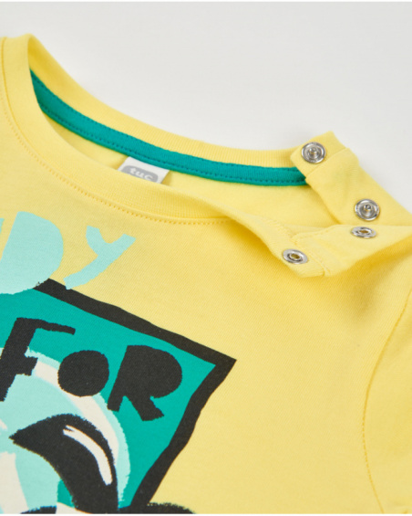 T-shirt da bambino in maglia con stampa estiva