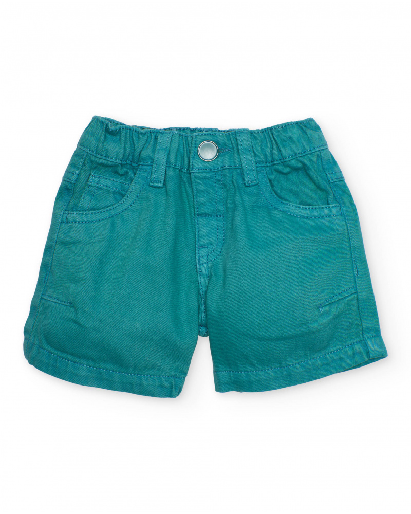 Bermuda da bambino in tessuto con vita elastica