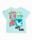 T-shirt da bambino in maglia con chiusura sulla spalla