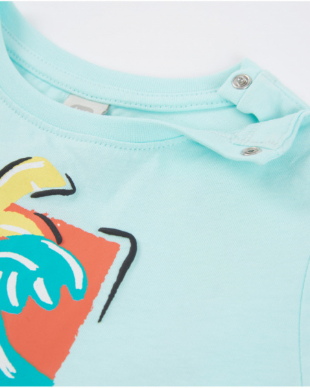 T-shirt da bambino in maglia con chiusura sulla spalla