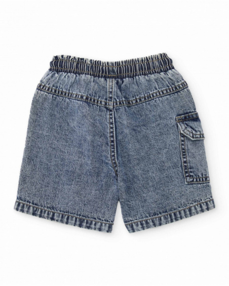 Bermuda da bambino in tessuto in denim