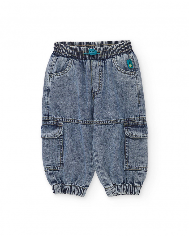 Pantaloni da bambino in tessuto in denim