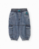 Pantaloni da bambino in tessuto in denim