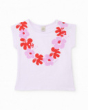 T-shirt da bambina in maglia con manica corta giapponese