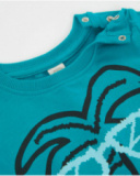 T-shirt da bambino in maglia con stampa di palme