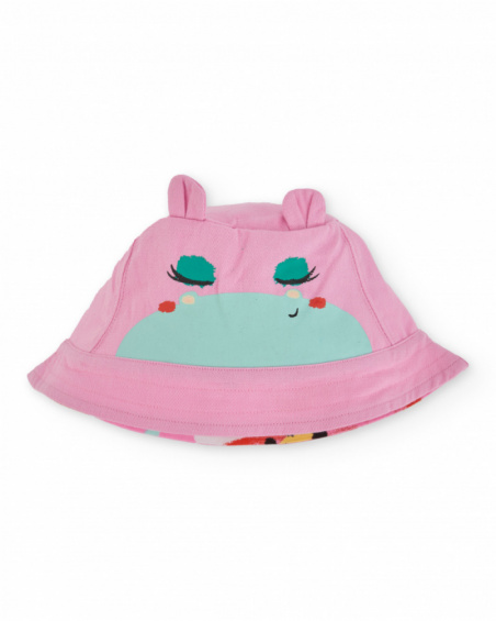 Cappellino da bambina in maglia con design reversibile