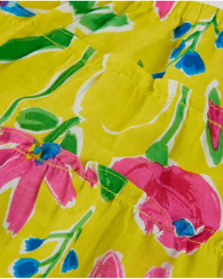 Gonna da bambina in tessuto con balze arricciate a strati