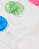 T-shirt da bambina in maglia con fiori in rilievo