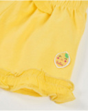 Short da bambina in maglia con volant al fondo