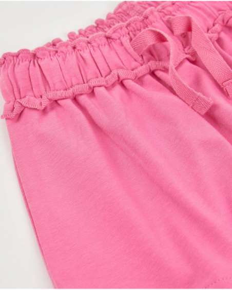 Short da bambina in maglia con vita con volant arricciato