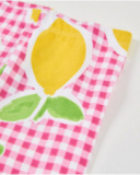 Leggings da bambina in maglia su fondo vichy