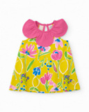 Vestito da bambina in maglia con colletto a petalo