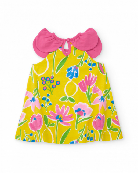 Vestito da bambina in maglia con colletto a petalo