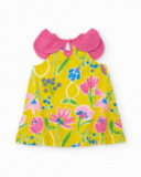 Vestito da bambina in maglia con colletto a petalo