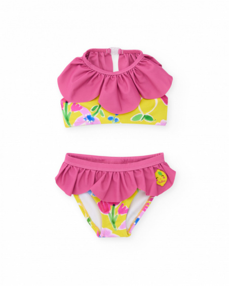 Bikini da bambina in maglia con volant