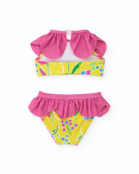 Bikini da bambina in maglia con volant