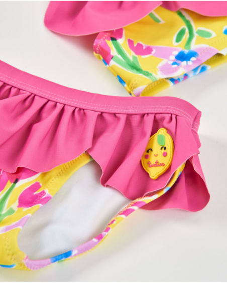 Bikini da bambina in maglia con volant