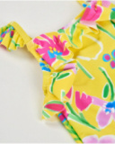 Costume da bagno da bambina in maglia con volant sulle spalline