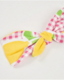 Fascia per capelli da bambina in maglia con stampa vichy