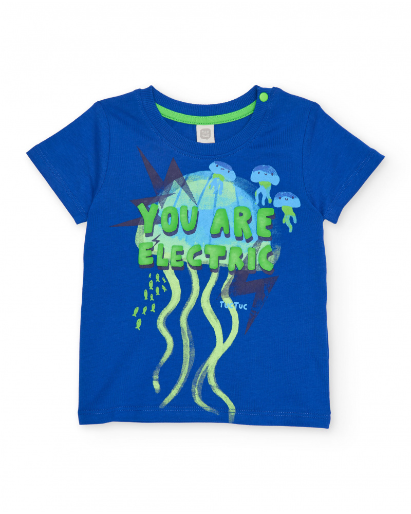 T-shirt da bambino in maglia con motivo di medusa