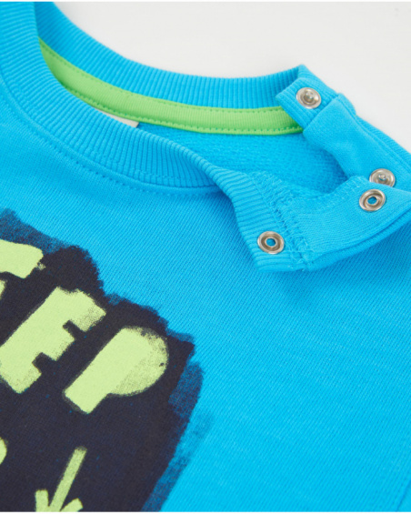 Felpa da bambino in maglia con chiusura sulla spalla