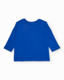 T-shirt da bambino in maglia con motivi oceanici