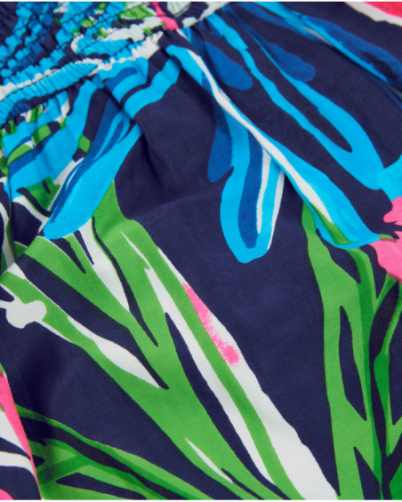 Vestito da bambina in tessuto con arricciatura elasticizzata