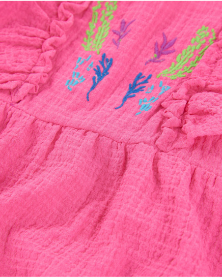 Vestito da bambina in tessuto con ricamo frontale