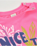 T-shirt da bambina in maglia con nodo al fondo