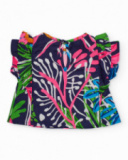 Blusa da bambina in tessuto con chiusura sul retro