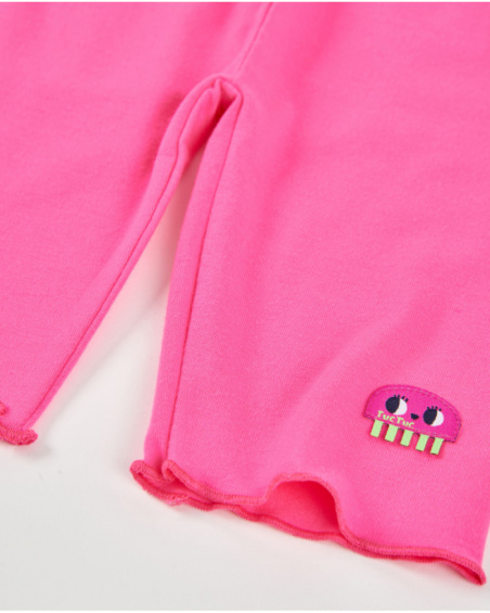 Leggings da bambina in maglia con motivo ricamato