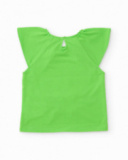 Completo da bambina in maglia con applicazioni in rilievo