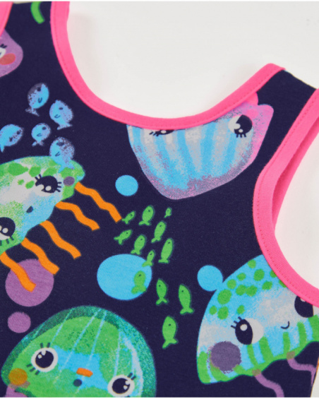 Vestito da bambina in maglia con profili a contrasto