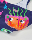 Costume da bagno da bambina in maglia con applicazioni di meduse