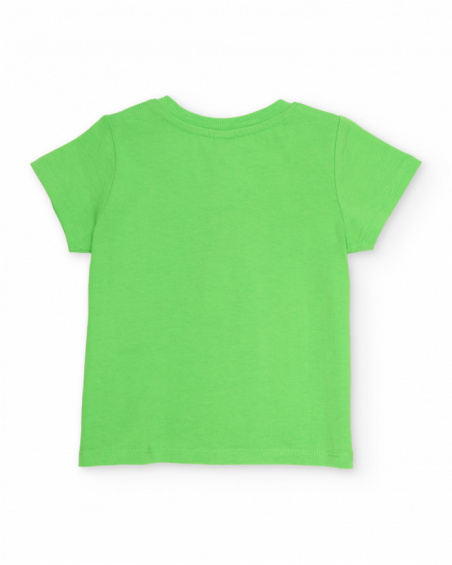 T-shirt da bambino in maglia con stampa frontale